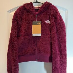 North Face Youth Hooded Furry Jacket Purple Size 10 Girls